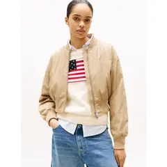 TOMMY HILFIGER - Chaqueta naranja bomber corta repelente al agua