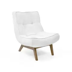 VENECIA - Poltrona Samoa 77x88x87 Tela Blanca Caoba