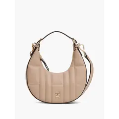 TOMMY HILFIGER - Bolso beige de hombro cruzado Crescent acolchado