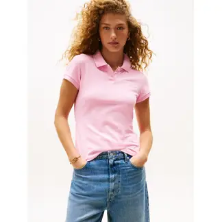 TOMMY HILFIGER - Polo rosa de corte slim con logo script