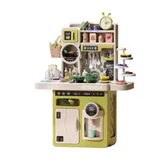 MARKET TOYS - Cocina Infantil 95 Cm Alta 93 Pc Luces + Sonidos+ Agua