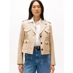 TOMMY HILFIGER - Chaqueta beige de estilo militar