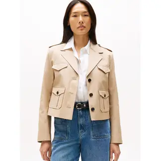 TOMMY HILFIGER - Chaqueta beige de estilo militar