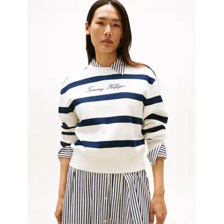 TOMMY HILFIGER - Saco multicolor con cuello redondo y logo bordado