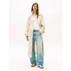 TOMMY HILFIGER - Gabardina beige ligera de corte oversize