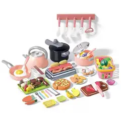 MARKET TOYS - Set De 108 Pcs Accesorios De Cocina + Alimentos + Utensilios