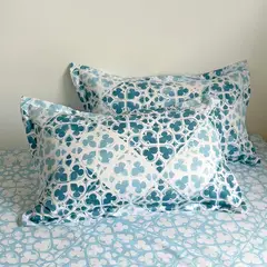 STANZIA HOME - Tendido Acolchado Mosaico Azul - Cama Doble - 140