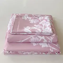 STANZIA HOME - Juego de Sabana 100% Algodón Pradera Rosa - Cama King - 200