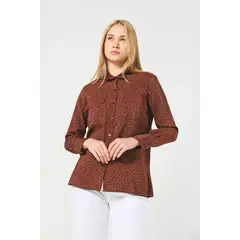 KOAJ - BLUSA CUELLO CAMISERO MANGA LARGA Y BOLSILLOS Mujer