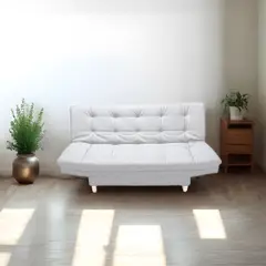 GENERICO - Sofá Cama Reclinable Blanco Click Clack Multifuncional 3 puestos