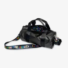 LOQI - Duffel Mediano Ligero Love Negro Metalizado