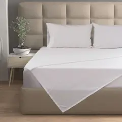 STANZIA HOME - Juego de Sábana Hotelera Blanca - Cama King - 200