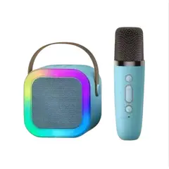 GENERICO - Parlante Bluetooth Con 1 Micrófonos Karaoke K12 Azul