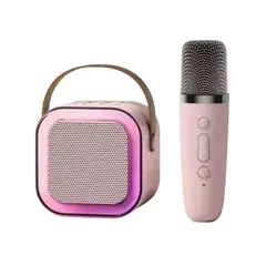 GENERICO - Parlante Bluetooth Con 1 Micrófonos Karaoke K12 Rosa