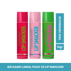 LIP SMACKER - Bálsamo Labial - Sabores Originales y Mejores - Trio Pack x3 12gr