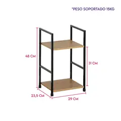 DIMATEX LEON - Mesa Auxiliar Estante Dos Niveles Decorativa Moderna Refjane