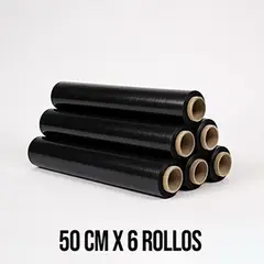 GENERICO - Vinipel industrial Negro 50 cm x 300 metros (x6rollos)