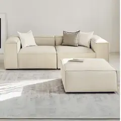 GENERICO - Sala Modular Madrid 4 Puestos Esquinero Moderno en L Diseño Versátil