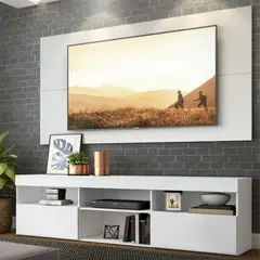 GENERICO - Rack + Panel California Para Tv Hasta De 65 Pulgadas Color Blanco
