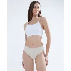 SEVEN SEVEN - Pack X 3 Panty Tipo Tanga Seamless X3 Para Mujer Blanco