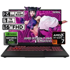 ASUS - TUF A16 RYZEN 7 260 - RTX 5050 8GB GDDR7 - 24GB RAM - 1TB SSD - 16" FHD