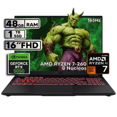 ASUS - TUF A16 RYZEN 7 260 - RTX 5050 8GB GDDR7 - 48GB RAM - 1TB SSD - 16" FHD