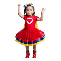 BRYKE - Disfraz Niña Payasito Plim PLim Cosplay tallas 2-4-6-8,10,12