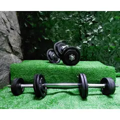 GENERICO - Kit Pesas Mancuernas 20 Kg Set Convertible Gym Acero Hierro