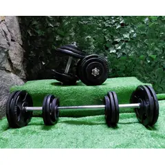 GENERICO - Kit Pesas Mancuernas 40 Kg Set Convertible Gym Acero Hierro