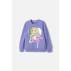MATTEL - Buzo de Barbie lila cerrado para niña.