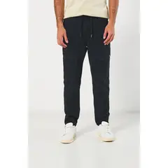 KOAJ - Pantalón cargo unicolor en dril con tiro bajo y bota re Hombre