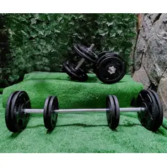 GENERICO - Kit Pesas Mancuernas 50 Kg Set Convertible Gym Acero Hierro