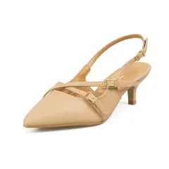 VIZZANO - TACON BAJO MULE BEIGE DORADO