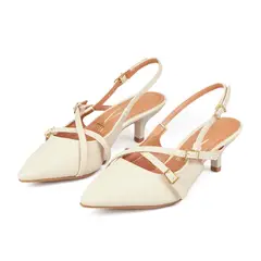 VIZZANO - TACON BAJO MULE MARFIL DORADO