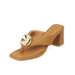 VIZZANO - SANDALIA TACON MEDIO NAPA CAMEL