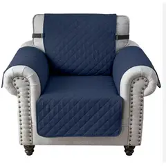 GENERICO - Protector para Sofá 1 Puesto – Doble Faz Azul Oscuro - Gris