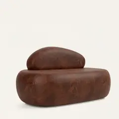 GENERICO - Sofá Moderno Vivo Chic cuero sintético marrón Pequeño para Habitación