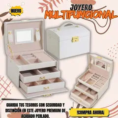 ORIGINAL SWAT - JOYERO 3 NIVELES HERMOSO CON LLAVE Y ESPEJO
