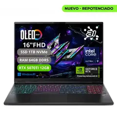 ACER - Portatil Predator Helios Neo 16s Intel Core Ultra 9 Ram 64gb Ssd 1tb Rtx 5070TI