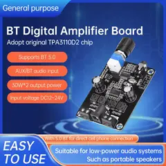 GENERICO - Amplificador Audio Bluetooth 12V 24V XH-A238 Tpa3110d2 2x30W