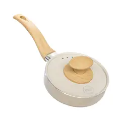 ILKO - Cacerola Antiadherente Cerámico blanco 14 cm con tapa