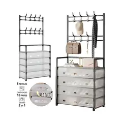 CLEAR - Zapatero Perchero 5 Niveles Resistente