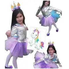 BRYKE - Disfraz Niña Unicornio tallas 2-4-6-8-10-12