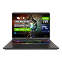 MSI - Portatil Vector 16 Hx AI Intel Core Ultra 9 275HX Ram 16GB SSD 1TB RTX 5080 16GB GDDR7