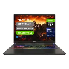 MSI - Portatil Vector 16 Hx AI Intel Core Ultra 9 275HX Ram 32GB SSD 1TB RTX 5080 16GB GDDR7