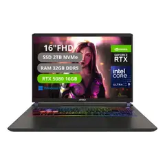 MSI - Portatil Vector 16 Hx AI Intel Core Ultra 9 275HX Ram 32GB SSD 2TB RTX 5080 16GB GDDR7