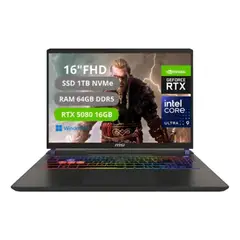 MSI - Portatil Vector 16 Hx AI Intel Core Ultra 9 275HX Ram 64GB SSD 1TB RTX 5080 16GB GDDR7