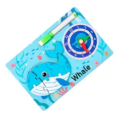 GENERICO - Rompecabeza Didactico Animal Selva + Reloj Tablero Marcador