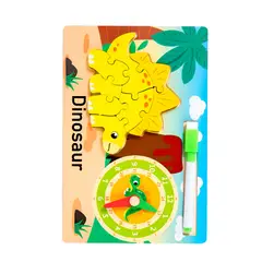 GENERICO - Rompecabeza Didactico Animal Selva + Reloj Tablero Marcador