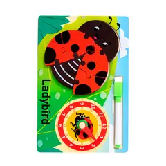 GENERICO - Rompecabeza Didactico Animal Selva + Reloj Tablero Marcador